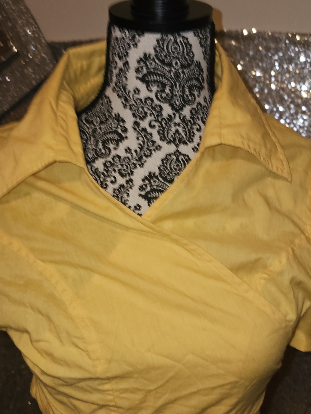 Women's Yellow Tie-Waist Midi Dress XL (14) - Picture 3 of 6